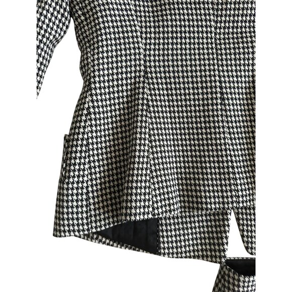 EMPORIO ARMANI Women’s Houndstooth Black White Jacket Pants Suit Sz US 36 - Picture 8 of 13